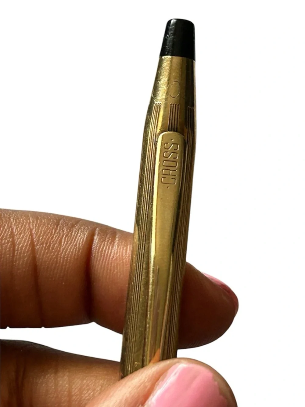Antique Vintage 40s Preppy Collegiate Regency Sleek 10kt Gold Ballpoint Pen Used